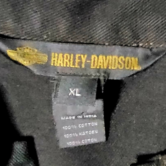 Harley Davidson Women's Black Denim Jacket Size X-Large - Picture 5 of 12